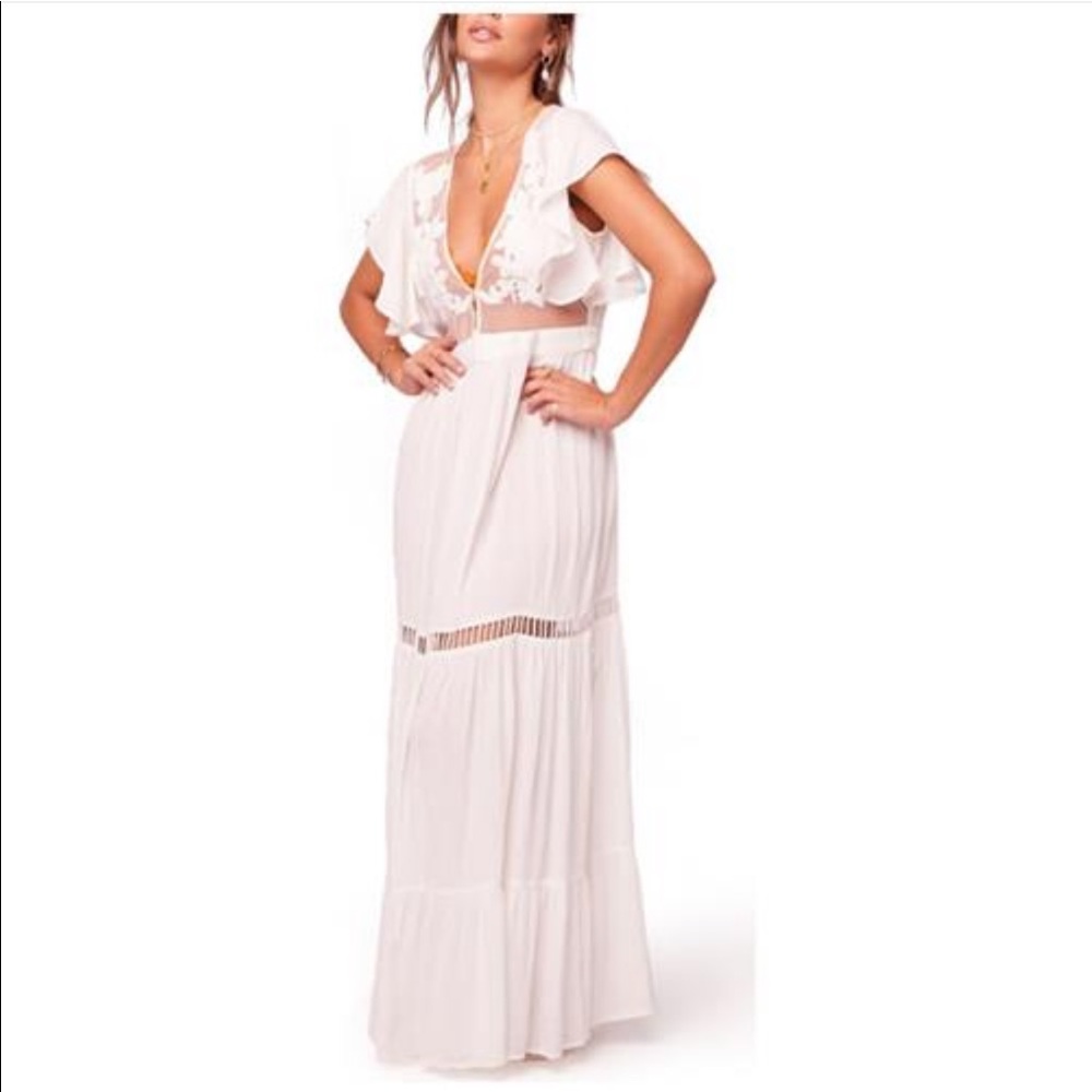 White boho maxi dress